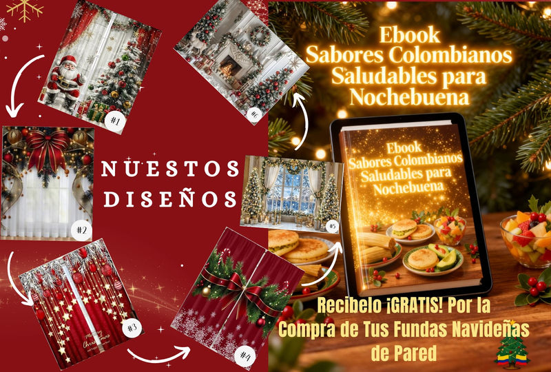 Fundas Decorativos Navideños Para Pared 2 Metros de Alto x 3 Metros de Ancho