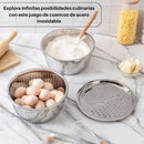 ChefPro® Set Bowl Con Colador Y Rayador 🎁HOY 30% DCTO🎁